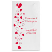 赤いハートデザインヴァレンティネス結婚デイ スモールペーパーバッグ (裏面)