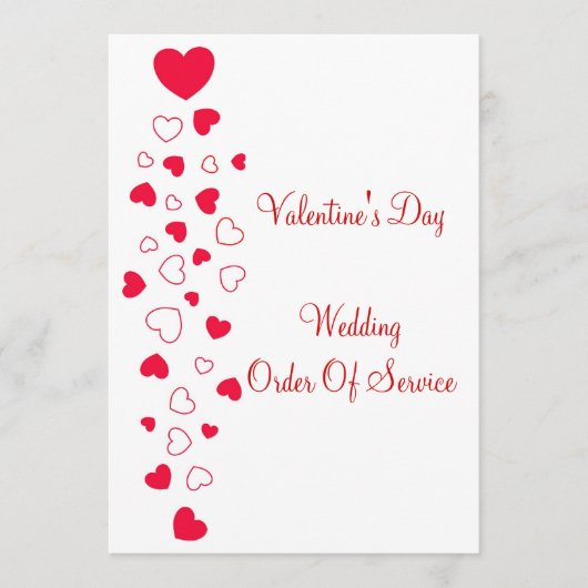 赤いハートデザインヴァレンティネス結婚デイ プログラム (正面)