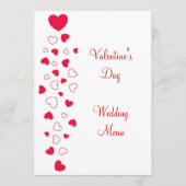 赤いハートデザインヴァレンティンズデイ結婚ズ メニュー (正面)