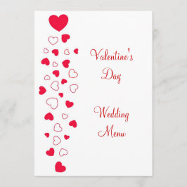 赤いハートデザインヴァレンティンズデイ結婚ズ メニュー
