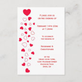 赤いハートデザインヴァレンティーンズデイウェディングレセプション エンクロージャーカード (裏面)