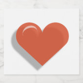 赤いハートデザイン スパークリングワインラベル (シングルラベル)