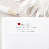 赤いハートデルシエットサンキュー結婚ズ ラベル (インサイチュ)