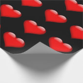 赤いハートトレンディーラブ結婚ズ ラッピングペーパー (角)