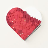 赤いハートドラゴンオンホワイト ノートブック (裏面)