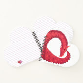 赤いハートドラゴンオンホワイト ノートブック (内部)