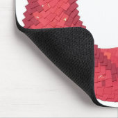 赤いハートドラゴンオンホワイト マウスパッド (コーナー)