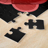 赤いハートネコ幾何学黒ジグソーパズル ジグソーパズル (側面)