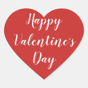 赤いハートハッピーバレンタインデーシール ハートシール