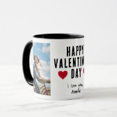 赤いハートハッピーバレンタインデーボーイフレンド2写真 マグカップ (正面左)