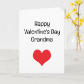 赤いハートハッピーバレンタインデー祖母 カード (黄色い花)