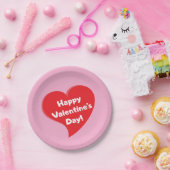 赤いハートハッピーバレンタインデー紙プレート ペーパープレート (パーティー)