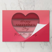 赤いハートハッピーバレンタインデー紙ランチョンマット ペーパーパッド (折り畳み)