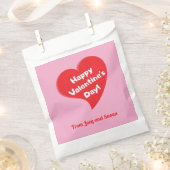 赤いハートハッピーバレンタインデー紙優先バッグ フェイバーバッグ (クリップ留めされた状態)