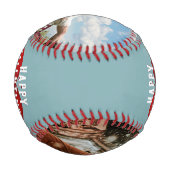 赤いハートハッピーバレンタインデー2フォトボーイフレンド 野球ボール (裏面)