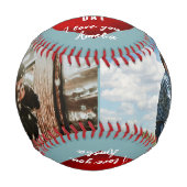 赤いハートハッピーバレンタインデー2フォトボーイフレンド 野球ボール (正面)