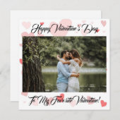 赤いハートハッピーバレンタインデー シーズンカード (正面/裏面)