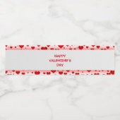 赤いハートハッピーバレンタインデー ペットボトルラベル (シングルラベル)