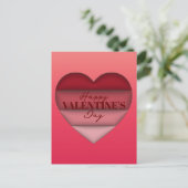 赤いハートハッピーバレンタインデー ポストカード (スタンド正面)
