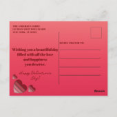 赤いハートハッピーバレンタインデー ポストカード (裏面)