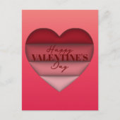 赤いハートハッピーバレンタインデー ポストカード (正面)