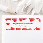 赤いハートハッピーバレンタインデー ラベル (インサイチュ)