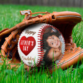 赤いハートハッピーパパの日パパ2フォトコラージュ ソフトボール