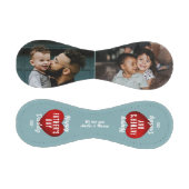 赤いハートハッピーパパの日パパ2フォトコラージュ 野球ボール (パネル)