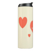 赤いハートハッピーマザーデイクリーム色 タンブラー (回転左)