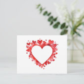 赤いハートハートシェイプ愛シンボルロマンチックなアイコン シーズンポストカード (スタンド正面)