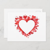 赤いハートハートシェイプ愛シンボルロマンチックなアイコン シーズンポストカード (正面/裏面)