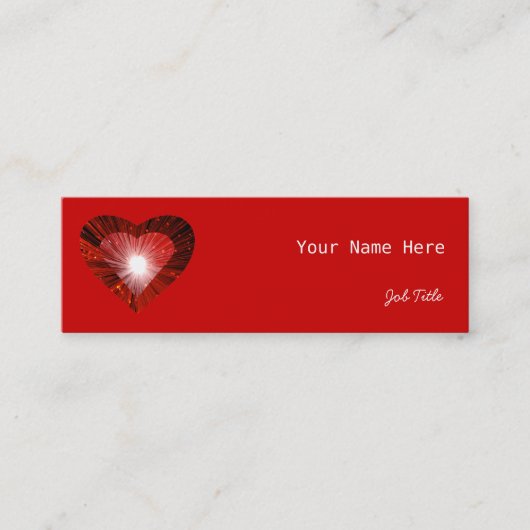 赤いハート'ハート'名刺サイド赤スキニー スキニー名刺 (正面)