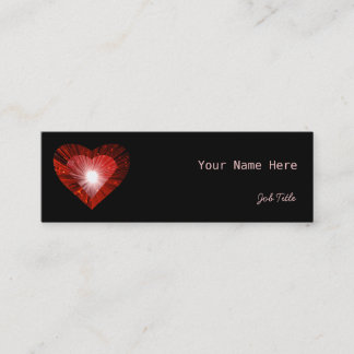 赤いハート'ハート'名刺サイド黒スキニー スキニー名刺