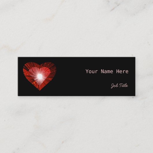 赤いハート'ハート'名刺サイド黒スキニー スキニー名刺 (正面)