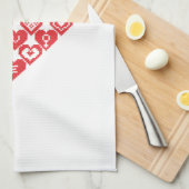 赤いハートハート キッチンタオル (四つ折り)