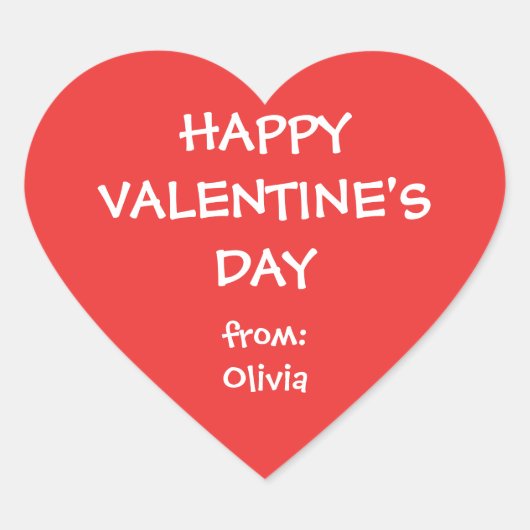 赤いハートバパーソナライズされたレンタギフトラベル ハートシール (正面)