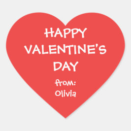 赤いハートバパーソナライズされたレンタギフトラベル ハートシール