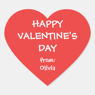 赤いハートバパーソナライズされたレンタギフトラベル ハートシール