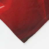 赤いハートバブルパターン フリースブランケット (角)