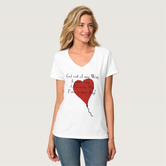 赤いハートバルーンことわざシャツ Tシャツ (正面フル)