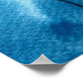 赤いハートバルーンのバレンタインの水色 ポスター (角)