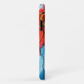 赤いハートバルーンのバレンタインの水色 Case-Mate iPhoneケース (裏面/右)