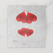 赤いハートバルーン披露宴座席表 プレイスカード (外部開封)