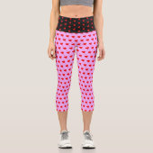 赤いハートバルーン黒紫ピンクバレンタイン カプリレギンス (正面)