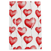 赤いハートバルーン ミディアムペーパーバッグ (正面)