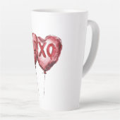 赤いハートバルーン XOXO カフェラテマグ (右アングル)