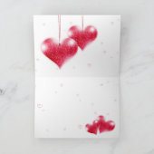 赤いハートバレンタインのグリーティングカード シーズンカード (内部)