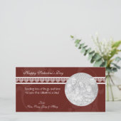 赤いハートバレンタインの写真カード シーズンカード (スタンド正面)