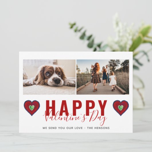 赤いハートバレンタインの台本の家族の写真 シーズンカード (スタンド正面)