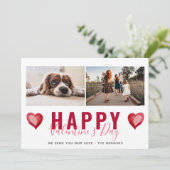 赤いハートバレンタインの台本ファミリー写真ホリ シーズンカード (スタンド正面)